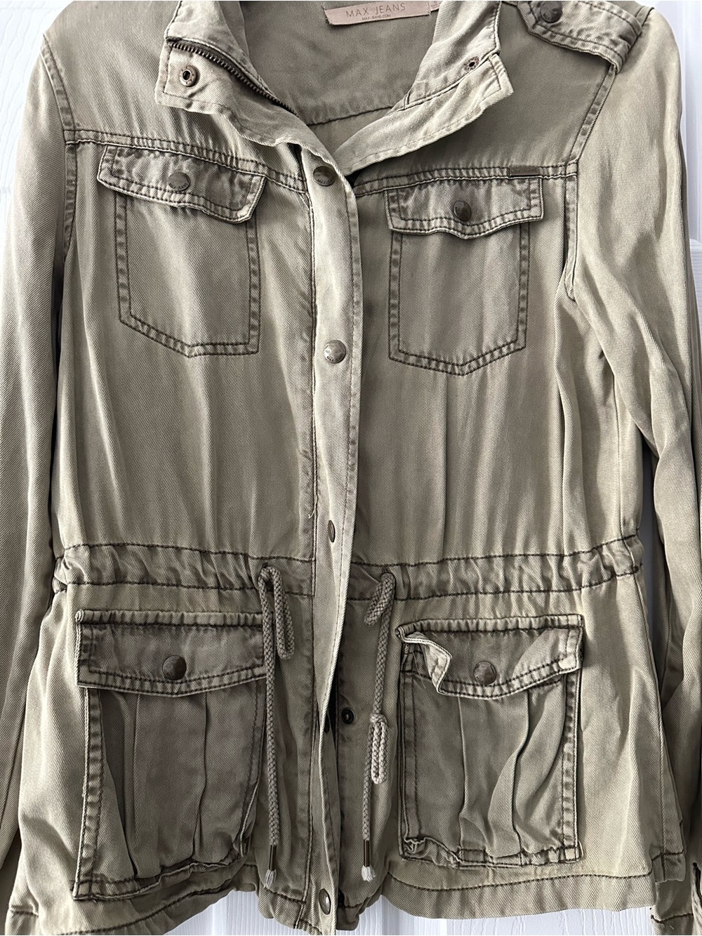 Max-Jeans Olive Utility Drawstring Jacket - Picture 2 of 5
